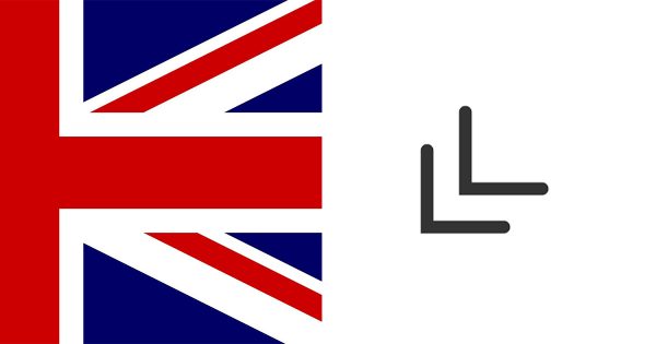 Halva bilden är en engelsk flagga och halva är två versala L på varandra (ikonen för lättläst).